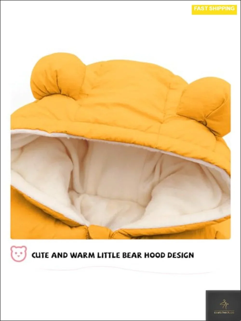 Baby Winter Snowsuit Hooded Zip Jumpsuit Warm Toddler Coat